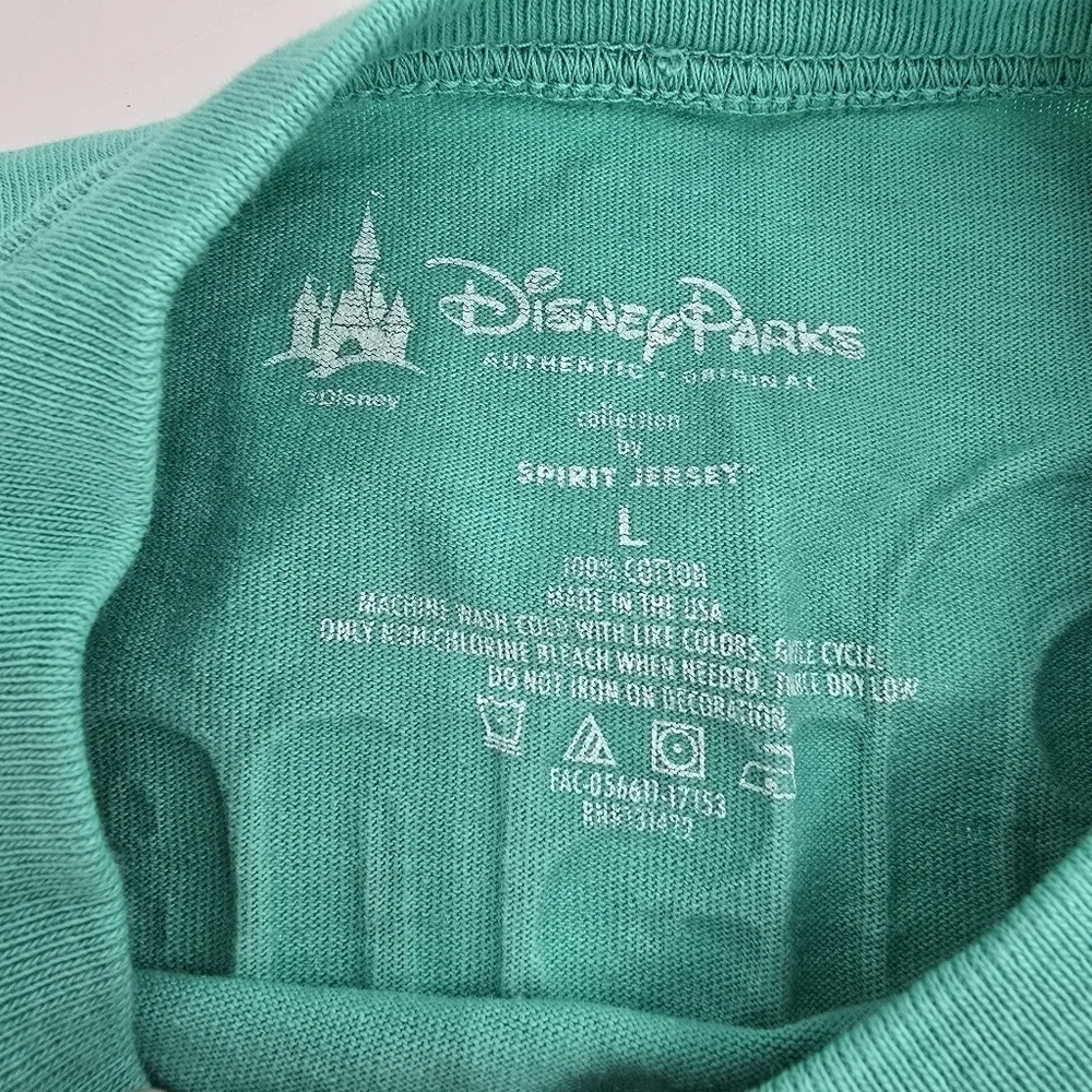 walt disney world disney parks green teal long sleeve kids  spirit jersey large